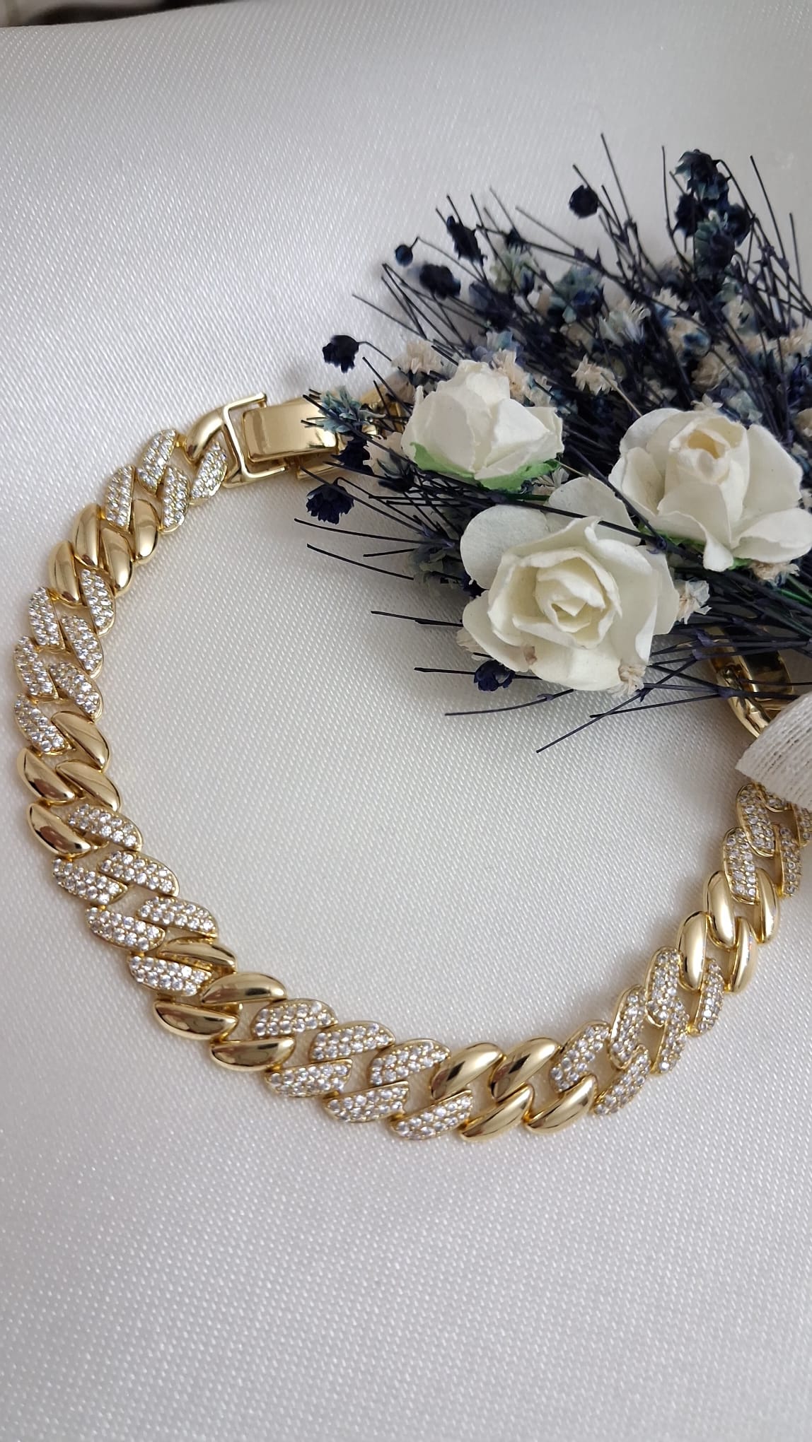 XUPING Bileklik - Kalın Küba Zincir Üzeri Taşlı